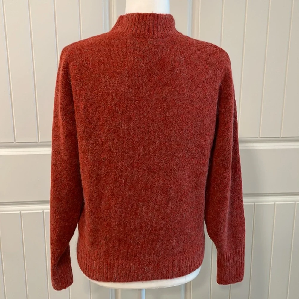 ICHI Ihamara Alpaca Touch Blend Knit Mock Neck Long Sleeve Pullover Swea…